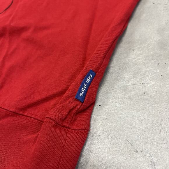 Womens Disney Spirit Jersey Red Mickey Mouse Logo Spell Out Sleeves Shirt XXL - Picture 6 of 6